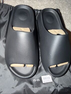 Men's Black Slip-On Foam Slide Sandals